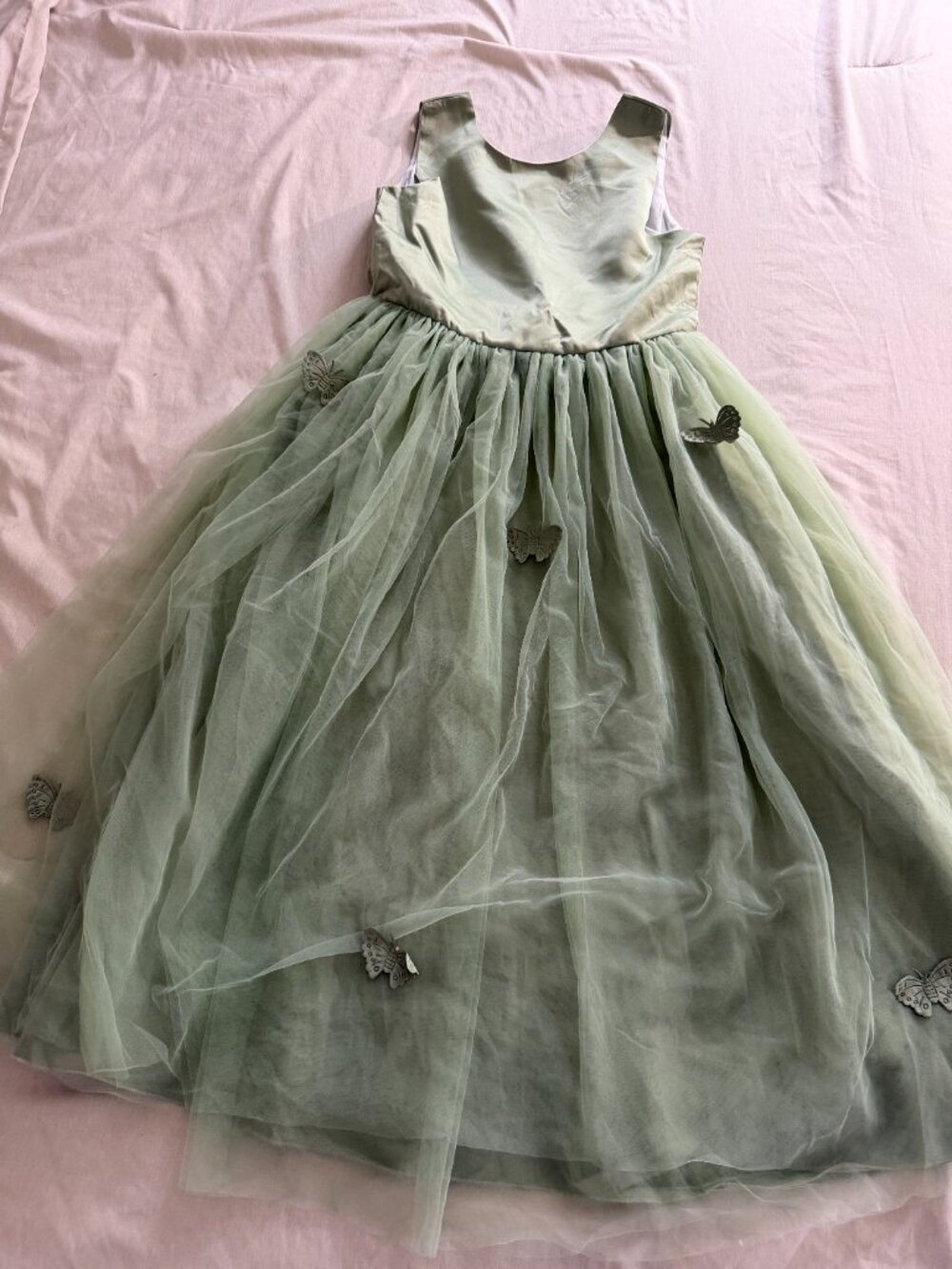 Girls 3D Butterfly Dress Little Bridesmaid Party Dress Flower Girl Dress - Size